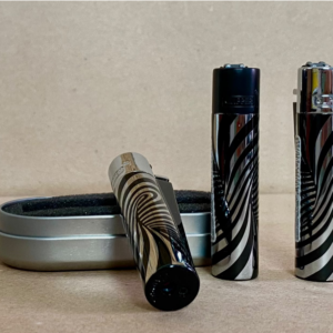 Clipper metal black silver con caja